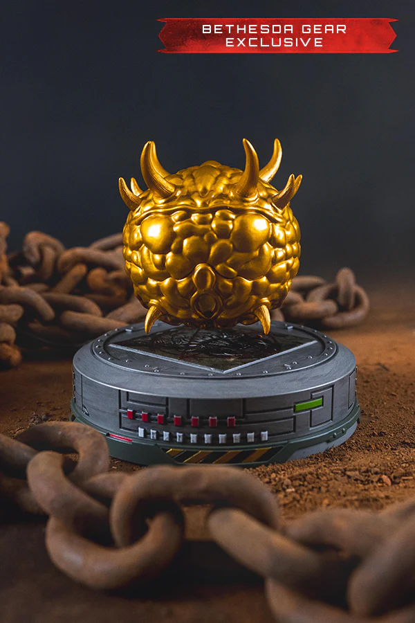 DOOM (1993) Floating Golden Cacodemon Figurine (Bethesda Gear Exclusive) - Image 3