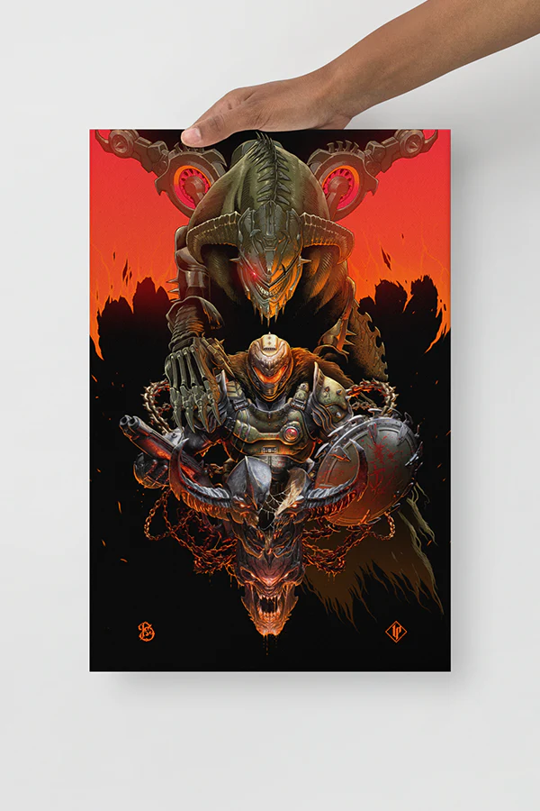 DOOM: The Dark Ages Luke Preece x Billelis Canvas Print - Image 4