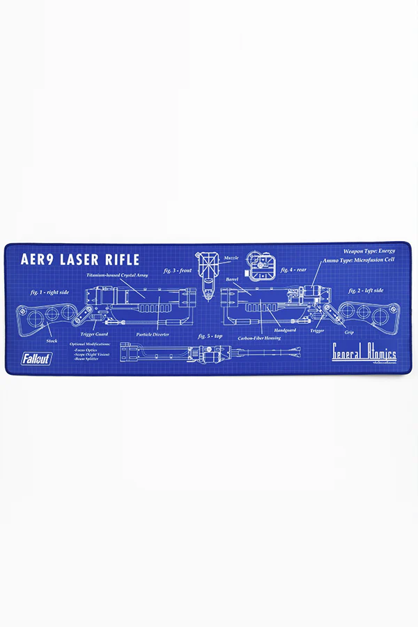 Fallout Laser Rifle Schematics Oversized Mouse Pad - Image 11