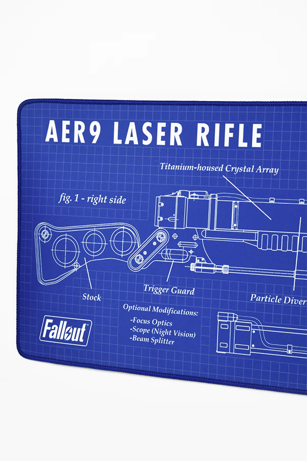 Fallout Laser Rifle Schematics Oversized Mouse Pad - Image 12