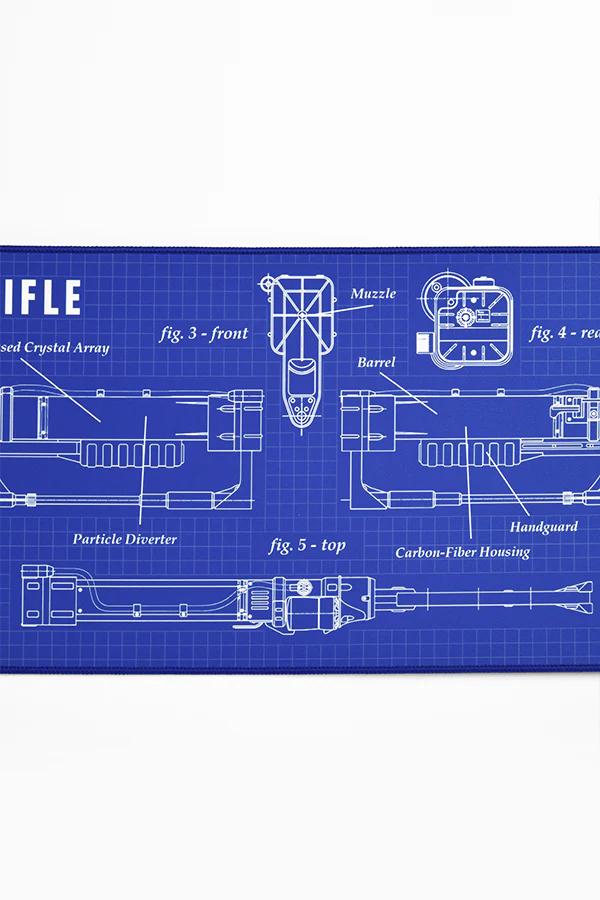 Fallout Laser Rifle Schematics Oversized Mouse Pad - Image 13