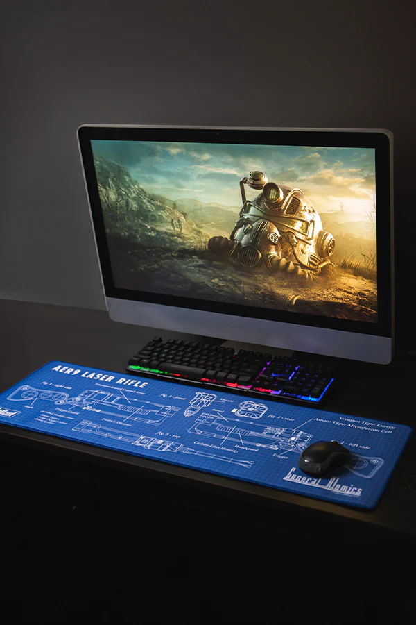 Fallout Laser Rifle Schematics Oversized Mouse Pad - Image 2