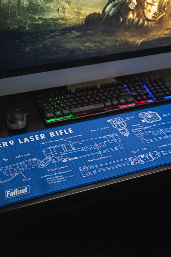 Fallout Laser Rifle Schematics Oversized Mouse Pad - Image 4