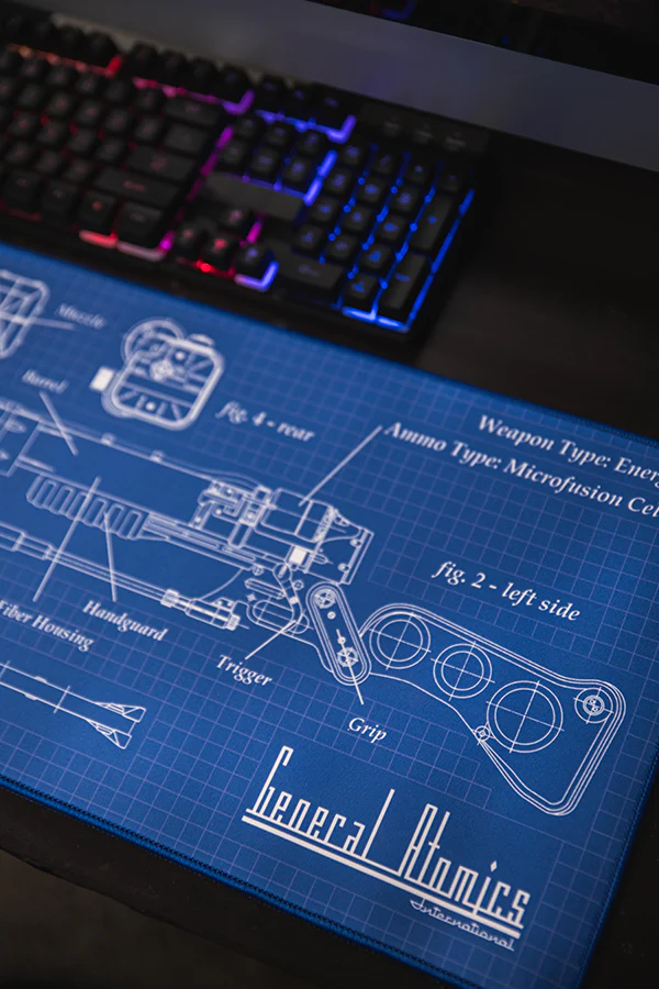 Fallout Laser Rifle Schematics Oversized Mouse Pad - Image 5