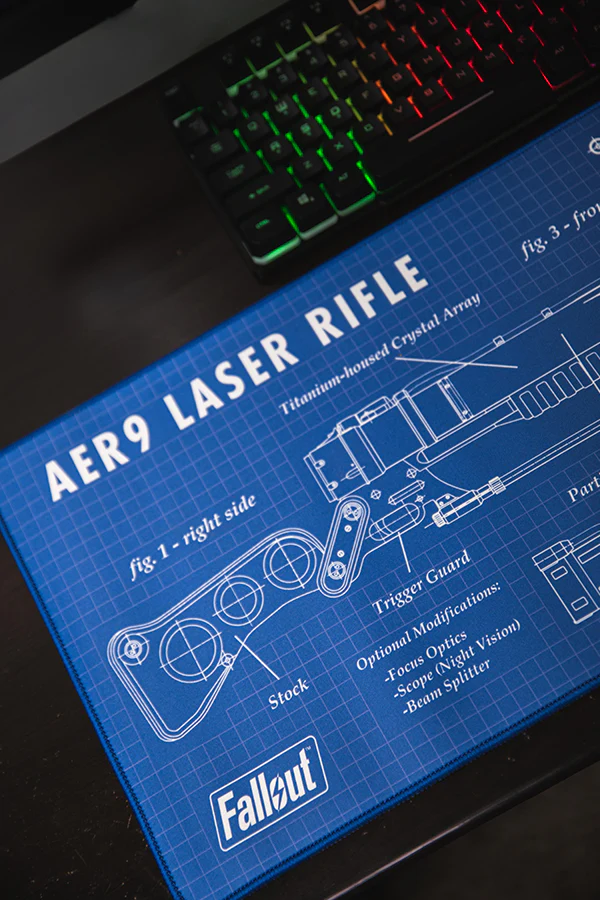 Fallout Laser Rifle Schematics Oversized Mouse Pad - Image 6