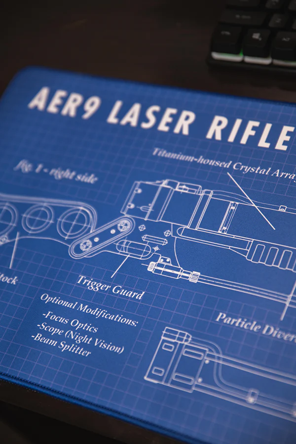 Fallout Laser Rifle Schematics Oversized Mouse Pad - Image 7